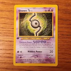 Unown S - 87/105 - 1st Edition Neo Destiny Set - Pokemon Card - NM - Image 1