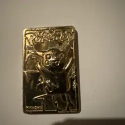 Pikachu Pokemon #25 Gold-Plated Nintendo Card 1999 In Case From Burger King - Image 1