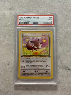 1999 Pokemon Jungle 1st Edition Eevee #51 PSA 9 Mint - Image 1