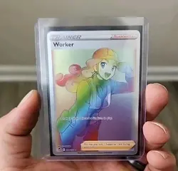 Worker 209/195 RAINBOW RARE Silver Tempest SECRET RARE Pokemon TCG NM - Image 2