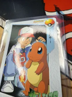 1998 Pokemon Bandai Anime Carddass Vending #27 Ash/Charmander - Image 4