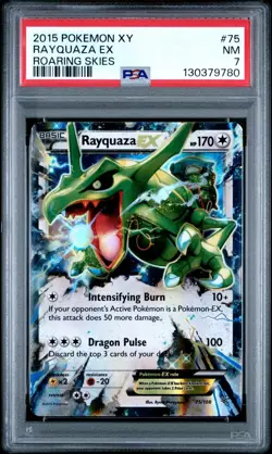 PSA 7 NM 2015 POKEMON XY ROARING SKIES #75 RAYQUAZA EX - Image 1
