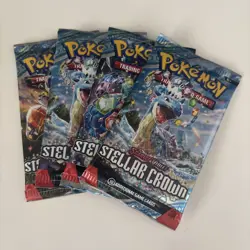 👑 STELLAR CROWN 👑 Pokemon Booster Pack Lot / Bundle New Sealed - 4 Packs - Image 1