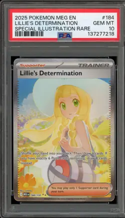 Pokemon Lillie's Determination Mega Evolution SIR #184 PSA 10 - Image 1