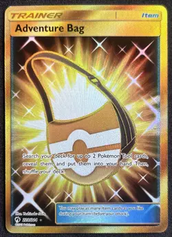 Pokemon TCG Adventure Bag Secret 228/214 Sm-Lost Thunder Holo Gold Trainer M/NM - Image 1