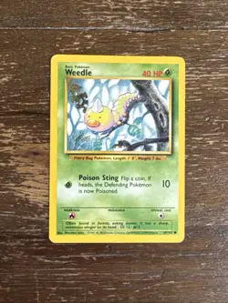 1999 Pokemon Base Set #69/102 Weedle LP - Image 1