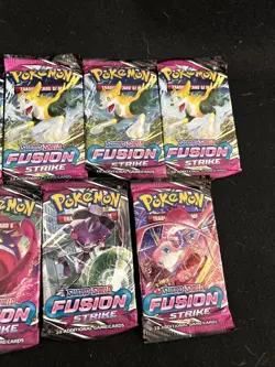 Fusion Strike Booster Pack (9) English Factory Sealed Pokemon 2021 Art Set - Image 3