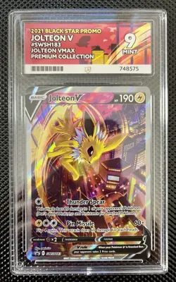 Pokemon TCG Jolteon V SWSH183 Black Star Promo Ace 9 Mint - Image 1