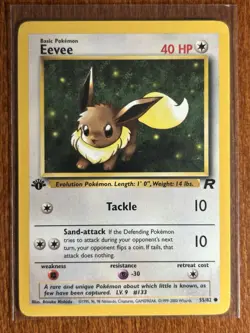 [NM] 2000 Pokemon Team Rocket Eevee 1st Edition #55/82 Common - Image 1
