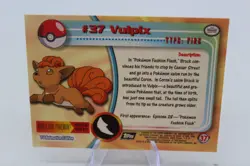 Vulpix #37 Pokemon Topps TV Animation Series 1 Black Logo - Image 2