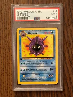 POKEMON FOSSIL 1st Edition CLOYSTER #32 NON HOLO PSA9 #53918589 - Image 2
