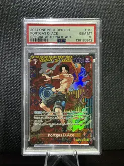 2024 ONE PIECE OP08 EN PORTGAS D. ACE SPECIAL ALTERNATE ART PSA 10 - Image 2