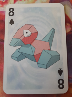 Pokemon Porygon 8 of Spades 1999 Mini Blue Deck Playing Cards 2.5x1.75in NM (x1) - Image 1