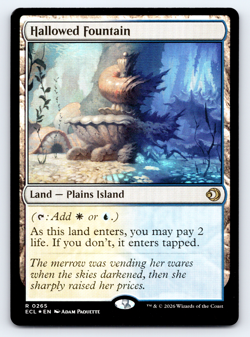 Hallowed Fountain FOIL - Pack Dmg Corner - Lorwyn Eclipsed MTG - Image 1