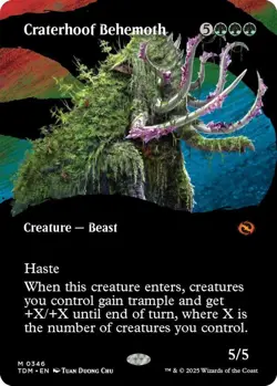 Craterhoof Behemoth (Borderless) - Tarkir: Dragonstorm (TDM) - Image 1