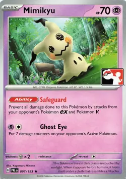 Pokemon Mimikyu Normal Prize Pack Series Cards #097/193 NM - Image 1