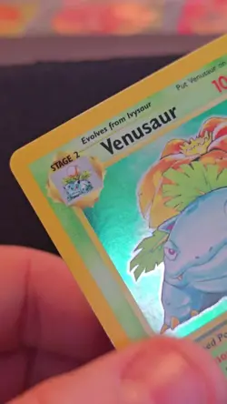Pokemon TCG Venusaur 15/102 Holo Rare Card MP Base Set Unlimited WOTC - Image 2