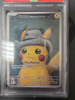 Pikachu Van Gogh Promo Grey Felt Hat Pokemon PSA 10 Gem Mint Condition. - Image 5