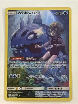 Pokemon TCG Wishiwashi Holo Secret Rare Card Sun & Moon Cosmic Eclipse 240/236 - Image 1