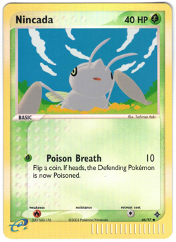Nincada 66/97 EX Dragon Reverse Holo Rare Pokemon Card - Image 1