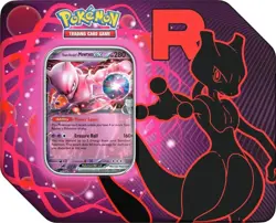 Team Rocket's Mewtwo ex Pokemon TCG Tin - Factory Sealed - Image 1
