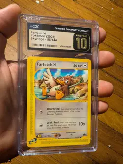 (POP 3) CGC 10 PRISTINE 2003 Pokemon Skyridge Farfetch'd 55/144 Card - Image 1