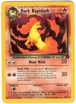 Dark Rapidash 44/82 Team Rocket Regular Vintage Pokemon Card - Image 1