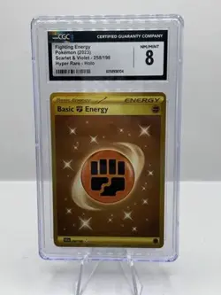 2023 Pokemon Hyper Rare Holo Scarlet & Violet 258/198 Fighting Energy CGC 8 - Image 1