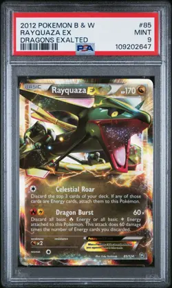 PSA 9 Mint Rayquaza EX #85 Pokemon 2012 Black & White Dragons Exalted Set - Image 1