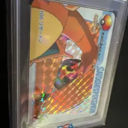 1998 POKEMON JAPANESE BANDAI CARDDASS VENDING #106 CHARIZARD-PRISM PSA 8 - Image 5