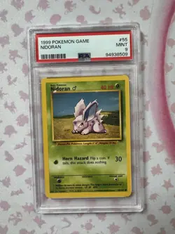 1999 POKEMON GAME BASE SET UNLIMITED 55 NIDORAN PSA 9 MINT - Image 1