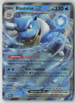 Pokemon Blastoise ex #009/165 SV: Scarlet & Violet 151 Near Mint or Better - Image 1