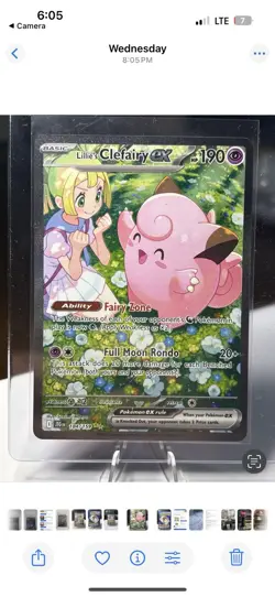 Pokemon TCG Journey Together Lillie's Clefairy EX Card 184/159 Sir - Image 1