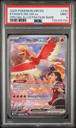 2025 POKEMON DRI EN-SPECIAL ILLUSTRATION RARE #230 ETHAN'S HO-OH EX PSA 9 - Image 1