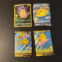 Surfing Pikachu & Flying Pikachu V & Vmax 4 Card Set Pokemon TCG Celebrations NM - Image 1