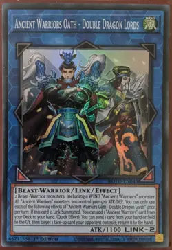 YuGiOh Ancient Warriors Oath - Double Dragon Lords Super Rare 1st Ed ROTD-EN048 - Image 1