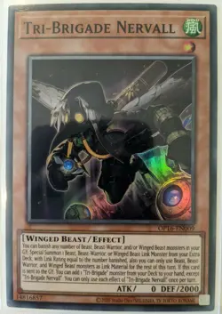 YuGiOh Tri-Brigade Nervall Super Rare OP16-EN009 NM - Image 1
