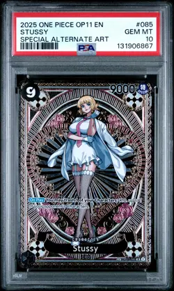 2025 ONE PIECE OP11-A FIST OF DIVINE SPEED SPECIAL ALTERNATE ART STUSSY PSA 10 - Image 1