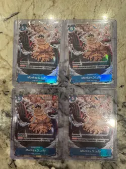 Monkey.D.Luffy - OP11-058 (TR) OP13 Carrying On His Will Foil x4 playset - Image 1