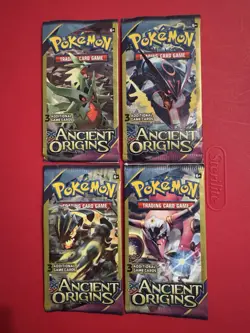 2015 POKEMON XY ANCIENT ORIGINS 3 Card Mini Booster Packs Complete Pack Art Set - Image 1