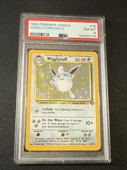 1999 Pokemon TCG Wigglytuff Jungle Set Holo Rare Card 16/64 PSA 8 - Image 1