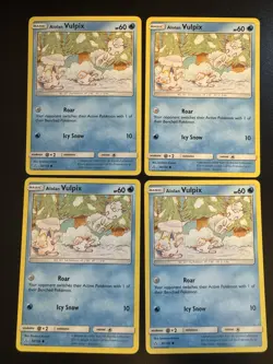 "4x Alolan Vulpix 30/156 Ultra Prism Pokemon Card Lot - Near Mint - Bundle - Image 1