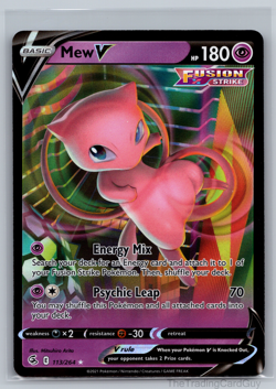 Mew V - 113/264 - Pokemon Fusion Strike Sword & Shield Ultra Rare Card NM - Image 1