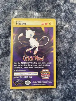 SEALED "Catch Mew" Pokemon PIKACHU Card BLACK STAR PROMO Set#4 Movie WB Stamped - Image 1