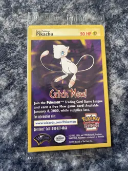 SEALED "Catch Mew" Pokemon PIKACHU Card BLACK STAR PROMO Set#4 Movie WB Stamped - Image 3