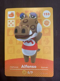 Animal Crossing Amiibo Card Series 2 Alfonso #153 153-GC-AOE LP Ships Fast - Image 1