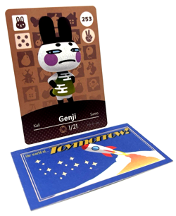 Animal Crossing Nintendo Amiibo - GENJI #253 - Series 3 Authentic Card - Image 1