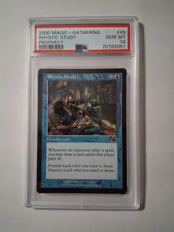 2000 Magic The Gathering Rhystic Study #45 Prophecy Edition PSA GEM MT 10 - Image 1