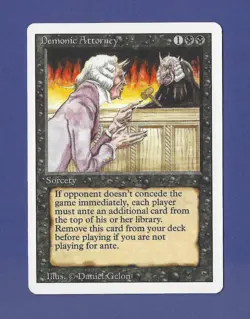 1994 Magic the Gathering - Demonic Attorney - Sorcery - Revised MTG - Image 1