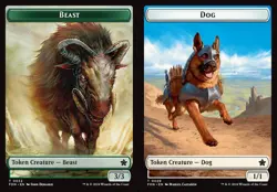 MTG Foundations TOKEN Beast #0032 Dog #0029 PLAYSET 4X X4 - Image 1